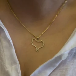 Colgante Mapa Euskal Herria de Oro con Circonitas