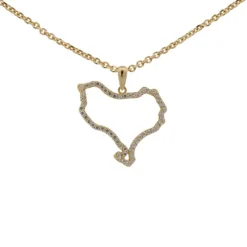 Colgante Mapa Euskal Herria de Oro con Circonitas