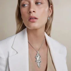 Colgante Mari Grande Plata y Circonitas Blancas