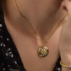 Colgante Mask de Plata Dorada