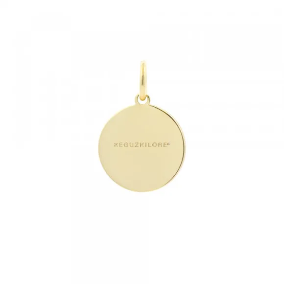 Colgante Medalla Eguzkilore Plata Dorada 13mm