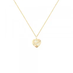 Colgante Mini Ama Corazón Plata Dorada y Nácar