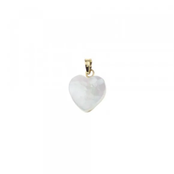 Colgante Mini Ama Corazón Plata Dorada y Nácar