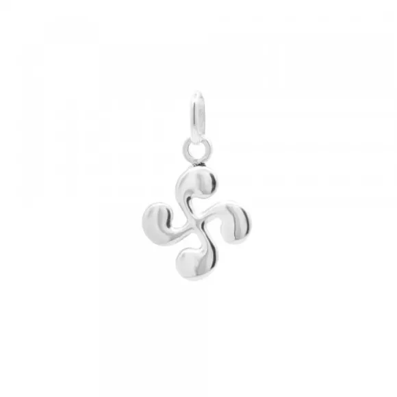 Colgante Mini Lauburu Oro Blanco 10mm