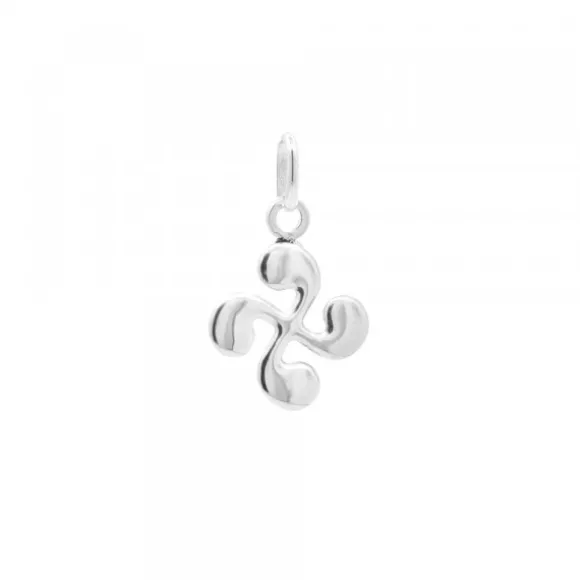 Colgante Mini Lauburu Oro Blanco 10mm