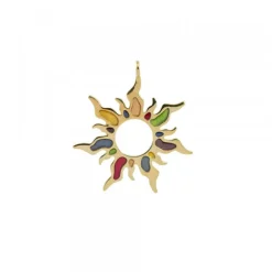 Colgante Mountain Handia de Plata Dorada Multicolor