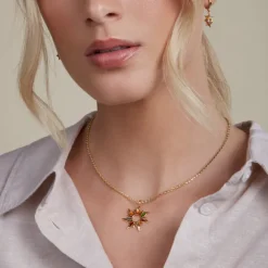 Colgante Mountain Plata Dorada Multicolor