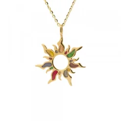 Colgante Mountain Plata Dorada Multicolor