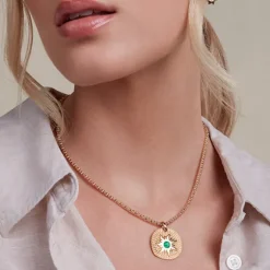 Colgante Mountain Plata Dorada y Circonita Verde