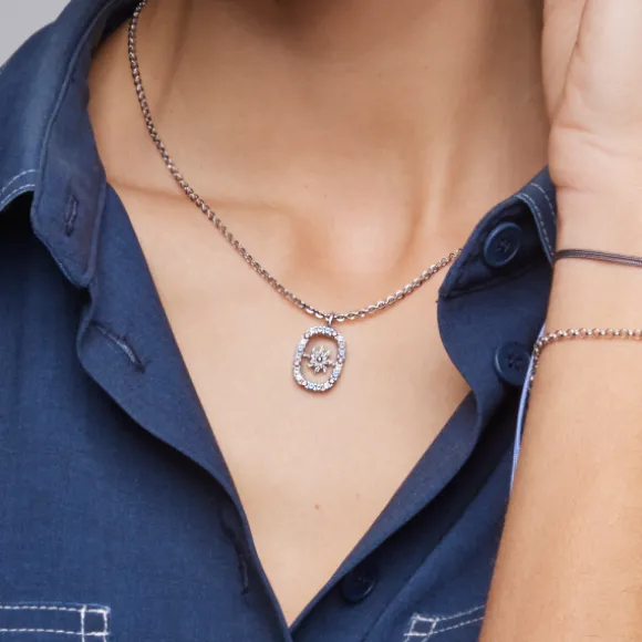 Colgante Muka Plata y Circonitas Multicolor