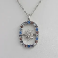 Colgante Muka Plata y Circonitas Multicolor