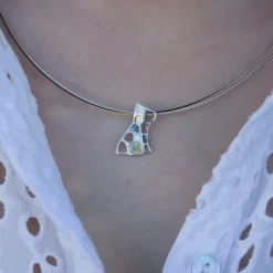 Colgante Puppy Plata con Lámina de Oro