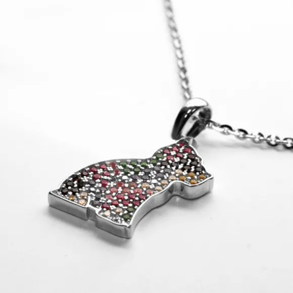 Colgante Puppy Plata y Circonitas Multicolor