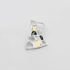 Colgante Puppy Plata y Lámina de Oro y Cable Tricolor