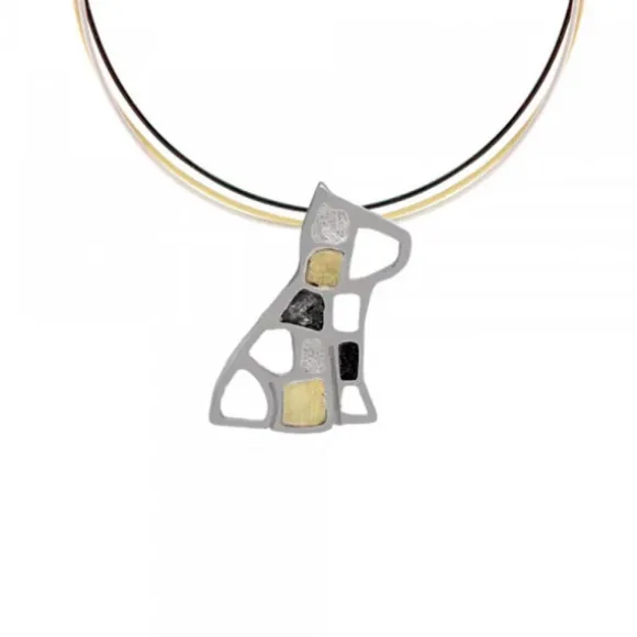 Colgante Puppy Rutenio con Lámina de Oro