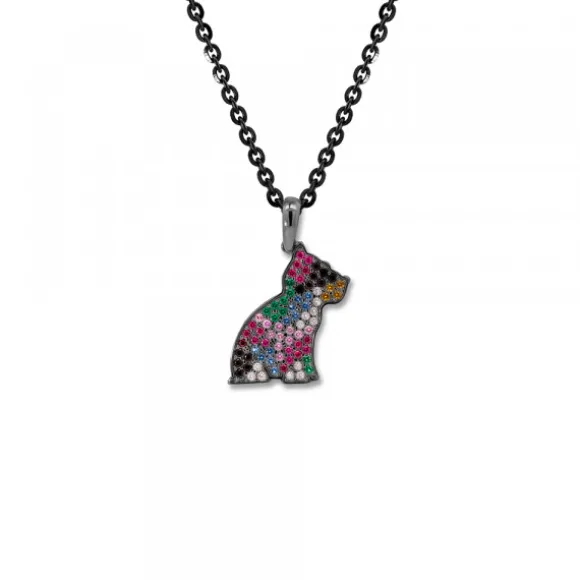Colgante Puppy Rutenio y Circonitas Multicolor