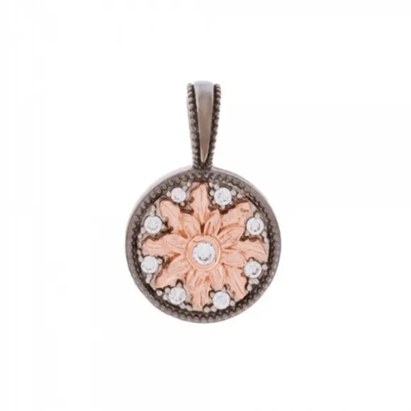 Colgante R2 Rutenio Eguzkilore Rosa y Circonitas