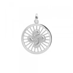 Colgante Radial Lauburu Plata Mate 22mm