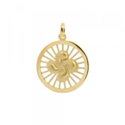 Colgante Radial Lauburu Plata Dorada 22mm Personalizable