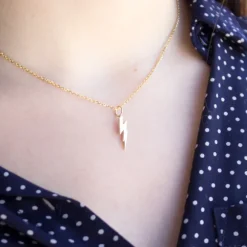 Colgante Rayo de Plata Dorada