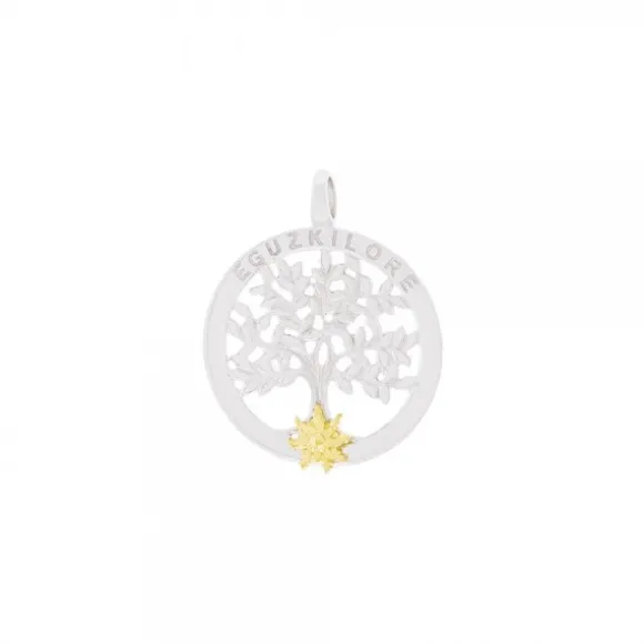 Colgante Árbol de La Vida Plata yEguzkilore Dorado