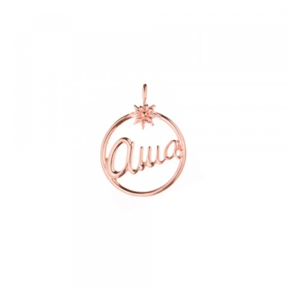 Colgante Redondo Ama de Plata Rosa