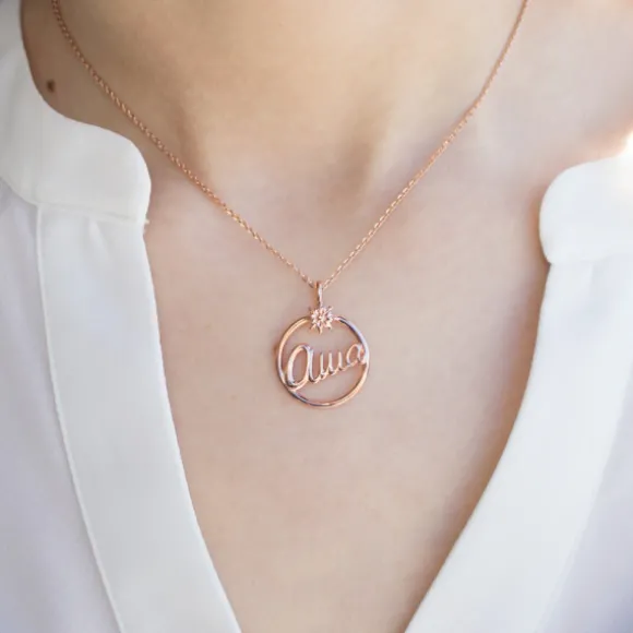 Colgante Redondo Ama de Plata Rosa