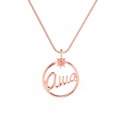 Colgante Redondo Ama de Plata Rosa