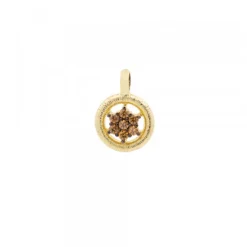 Colgante Redondo de Plata Dorada con Circonitas