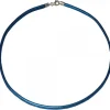 Cordón Cuero Azul Metalizado
