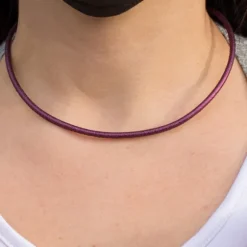 Cordón de Cuero Morado Metalizado