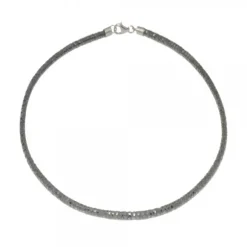 Cordón Fly Gris con Cierre de Plata Negra