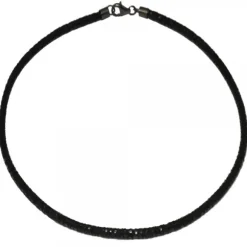 Cordón Fly Negro con Cierre de Plata