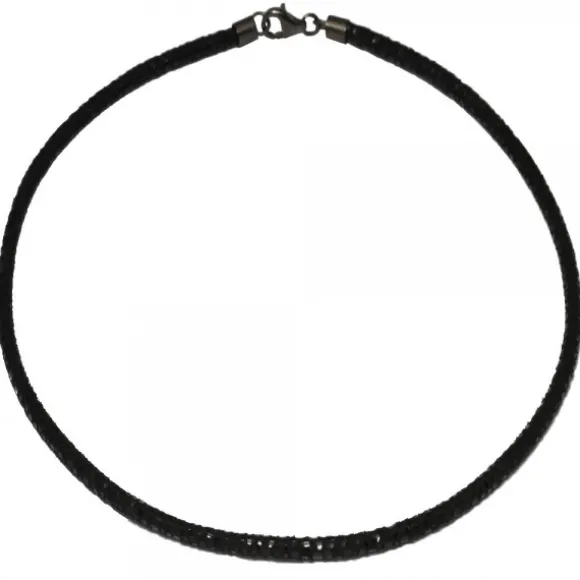 Cordón Fly Negro con Cierre de Plata