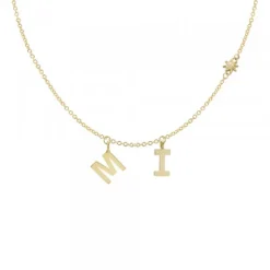 Gargantilla 2 Iniciales Oro y Motivo Eguzkilore