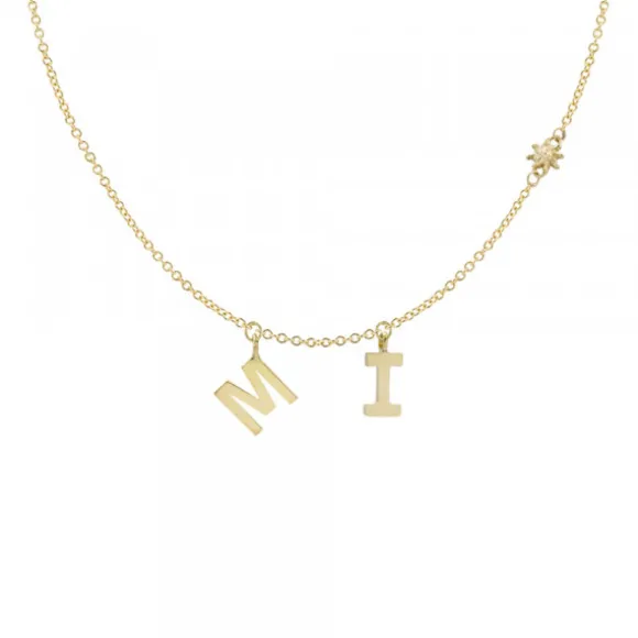 Gargantilla 2 Iniciales Oro y Motivo Eguzkilore