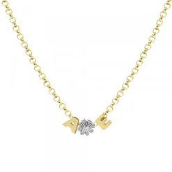 Gargantilla 2 Iniciales Plata Dorada y Motivo a Elegir