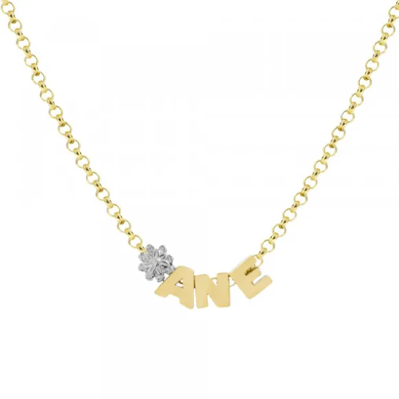 Gargantilla 3 Iniciales Plata Dorada y Motivo a Elegir