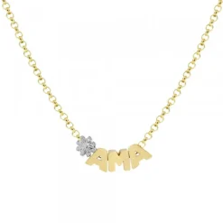 Gargantilla Ama Iniciales Plata Dorada y Motivo a Elegir