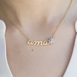 Gargantilla Ama Plata Dorada y Eguzkilore Plata