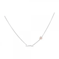 Gargantilla Ama Plata y Eguzkilore Rosa