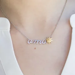 Gargantilla Ama Plata y Eguzkilore Dorado