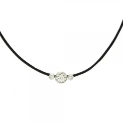 Gargantilla Anuk Cuero Negro y Plata