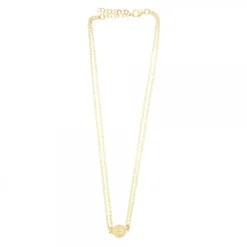 Gargantilla Anuk Doble Cadena de Plata Dorada