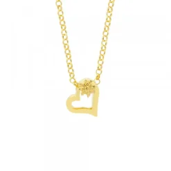 Gargantilla Bihotza Plata Dorada