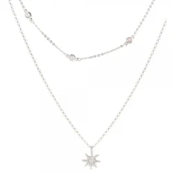 Gargantilla Doble de Plata y Circonitas Blancas