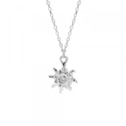 Gargantilla Eguzkilore Oro Blanco y Brillantes