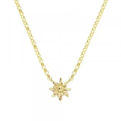 Gargantilla Eguzkilore Plata Dorada 8mm