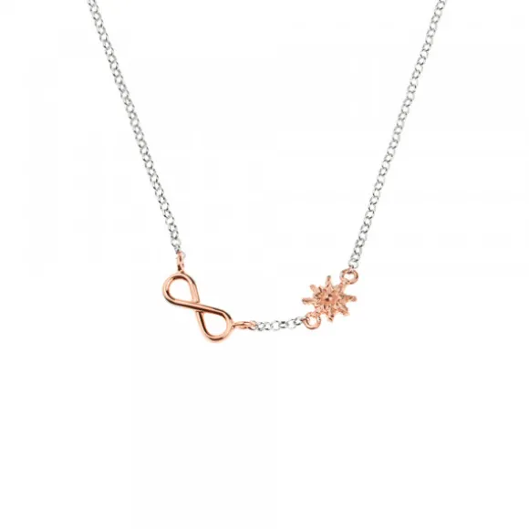 Gargantilla Infinito y Eguzkilore Plata Rosa
