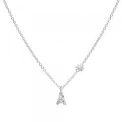 Gargantilla Inicial de Oro Blanco y Brillantes